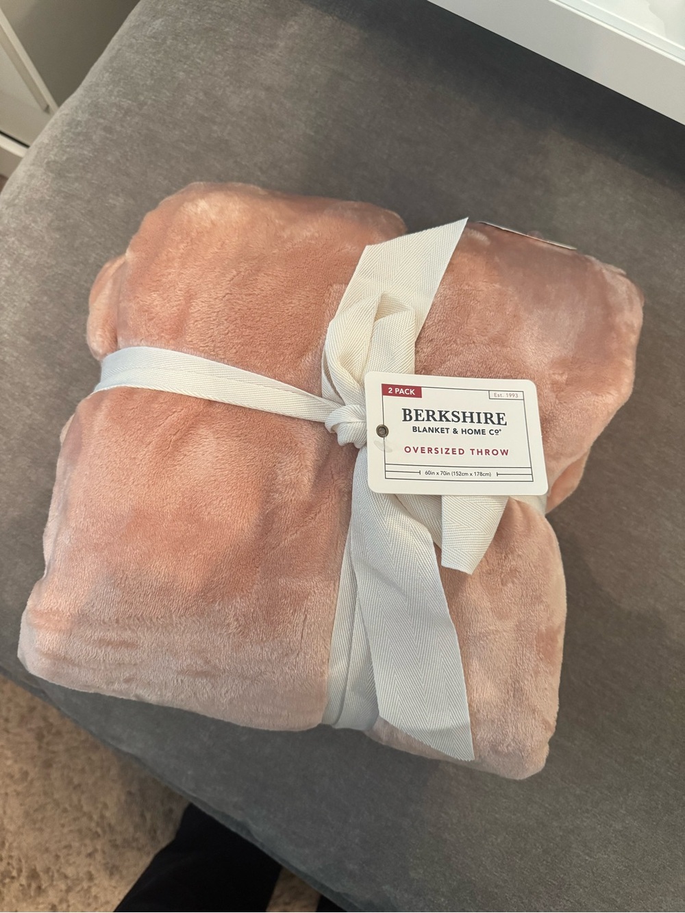 Berkshire Plush Oversized Throw - Blush